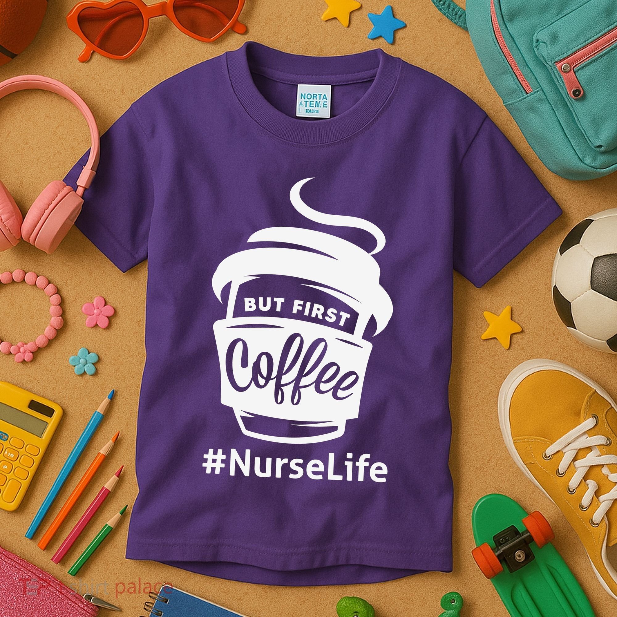 Nurse Life Coffee First Kids T-Shirt