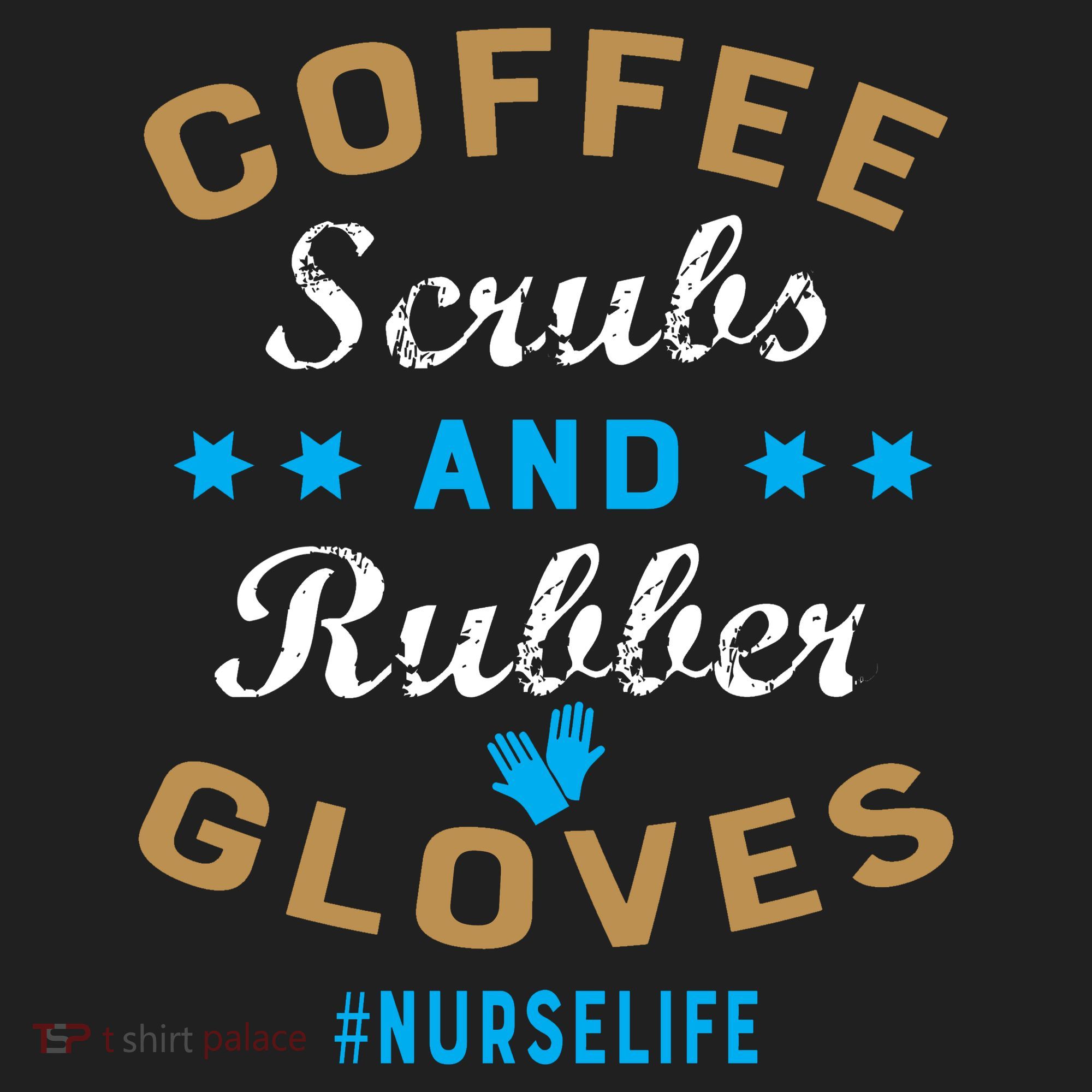 Nurse Life Coffee Scrubs and Rubber Gloves Golf Towel