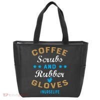 Nurse Life Coffee Scrubs and Rubber Gloves Tote Bag thumb 0