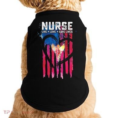 Nurse Live Love Save Lives Flag  Doggie Tank