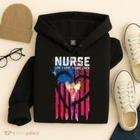 Nurse Live Love Save Lives Flag  Hoodie thumb 4