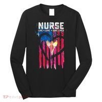 Nurse Live Love Save Lives Flag  Long Sleeve Shirt thumb 0
