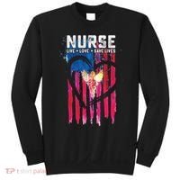 Nurse Live Love Save Lives Flag  Sweatshirt thumb 0