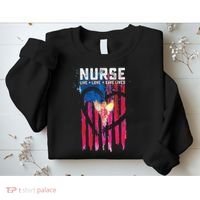Nurse Live Love Save Lives Flag  Sweatshirt thumb 2