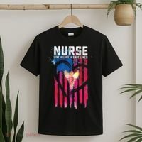 Nurse Live Love Save Lives Flag  T-Shirt thumb 2
