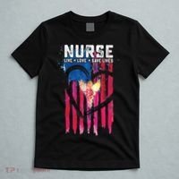 Nurse Live Love Save Lives Flag  T-Shirt thumb 5