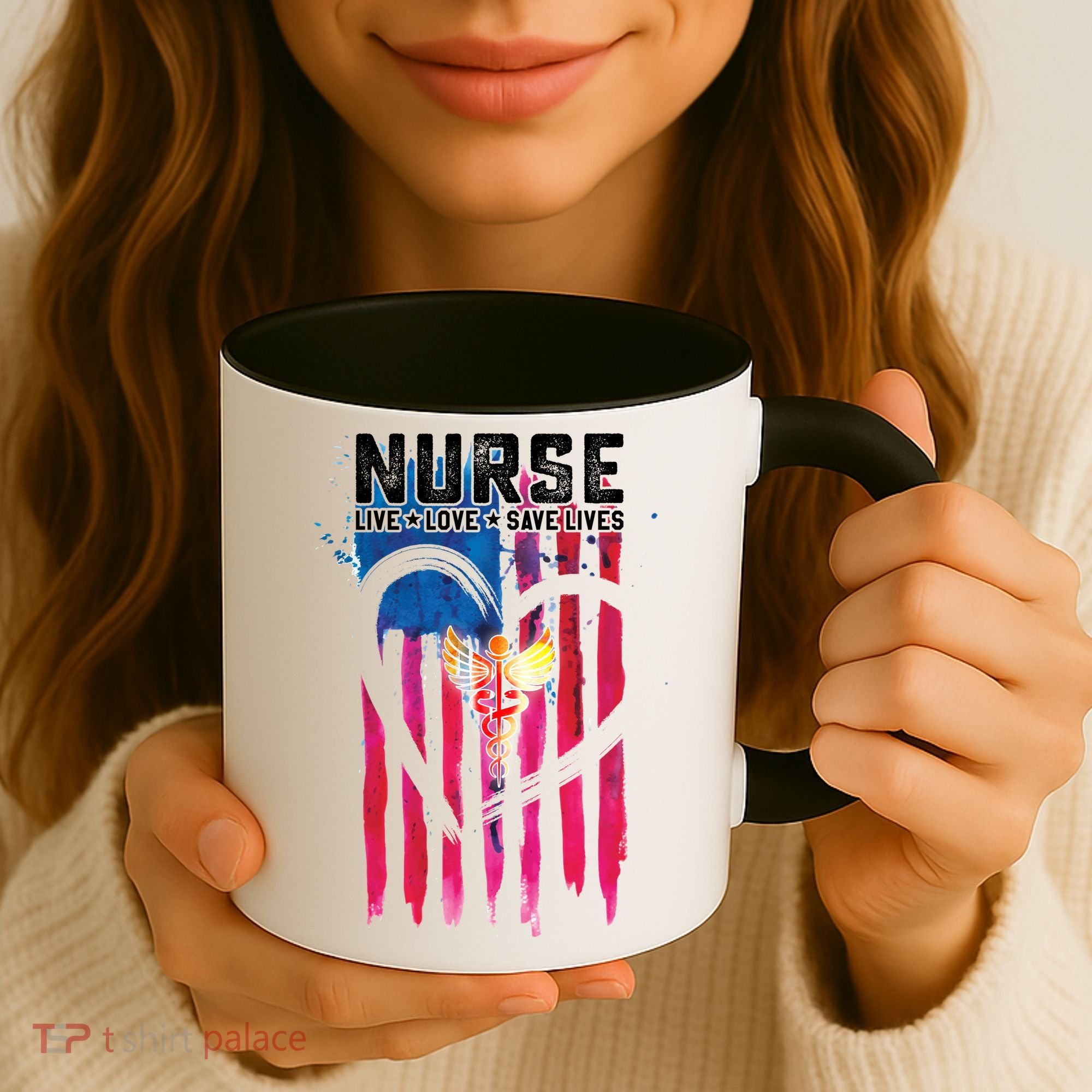 Nurse Live Love Save Lives Flag  Coffee Mug