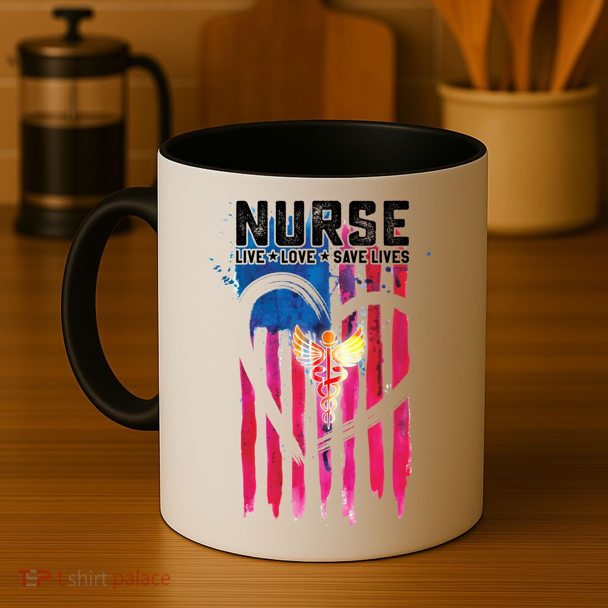 Nurse Live Love Save Lives Flag  Coffee Mug