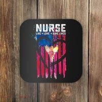 Nurse Live Love Save Lives Flag  Coaster thumb 0