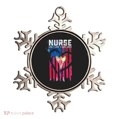 Nurse Live Love Save Lives Flag  Ornament