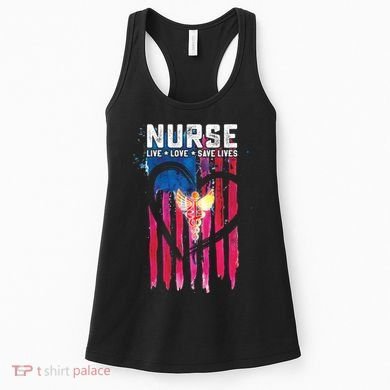 Nurse Live Love Save Lives Flag  Women's Tank Top