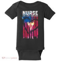 Nurse Live Love Save Lives Flag  Baby Bodysuit thumb 0