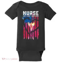 Nurse Live Love Save Lives Flag  Baby Bodysuit thumb 0