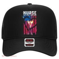 Nurse Live Love Save Lives Flag  Hat thumb 0