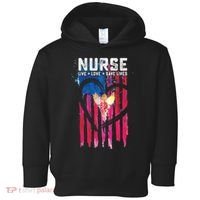Nurse Live Love Save Lives Flag  Toddler Hoodie thumb 0