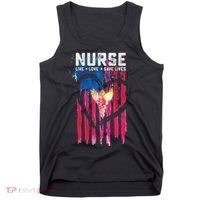 Nurse Live Love Save Lives Flag  Tank Top thumb 0