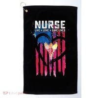 Nurse Live Love Save Lives Flag  Golf Towel thumb 0