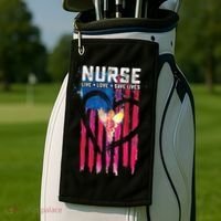 Nurse Live Love Save Lives Flag  Golf Towel thumb 2