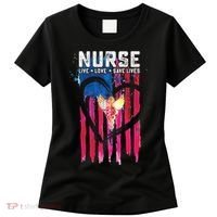 Nurse Live Love Save Lives Flag  Women's T-Shirt thumb 0