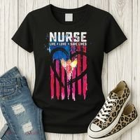 Nurse Live Love Save Lives Flag  Women's T-Shirt thumb 3