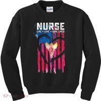 Nurse Live Love Save Lives Flag  Kids Sweatshirt thumb 0
