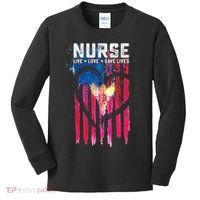 Nurse Live Love Save Lives Flag  Kids Long Sleeve Shirt thumb 0