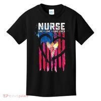 Nurse Live Love Save Lives Flag  Kids T-Shirt thumb 0