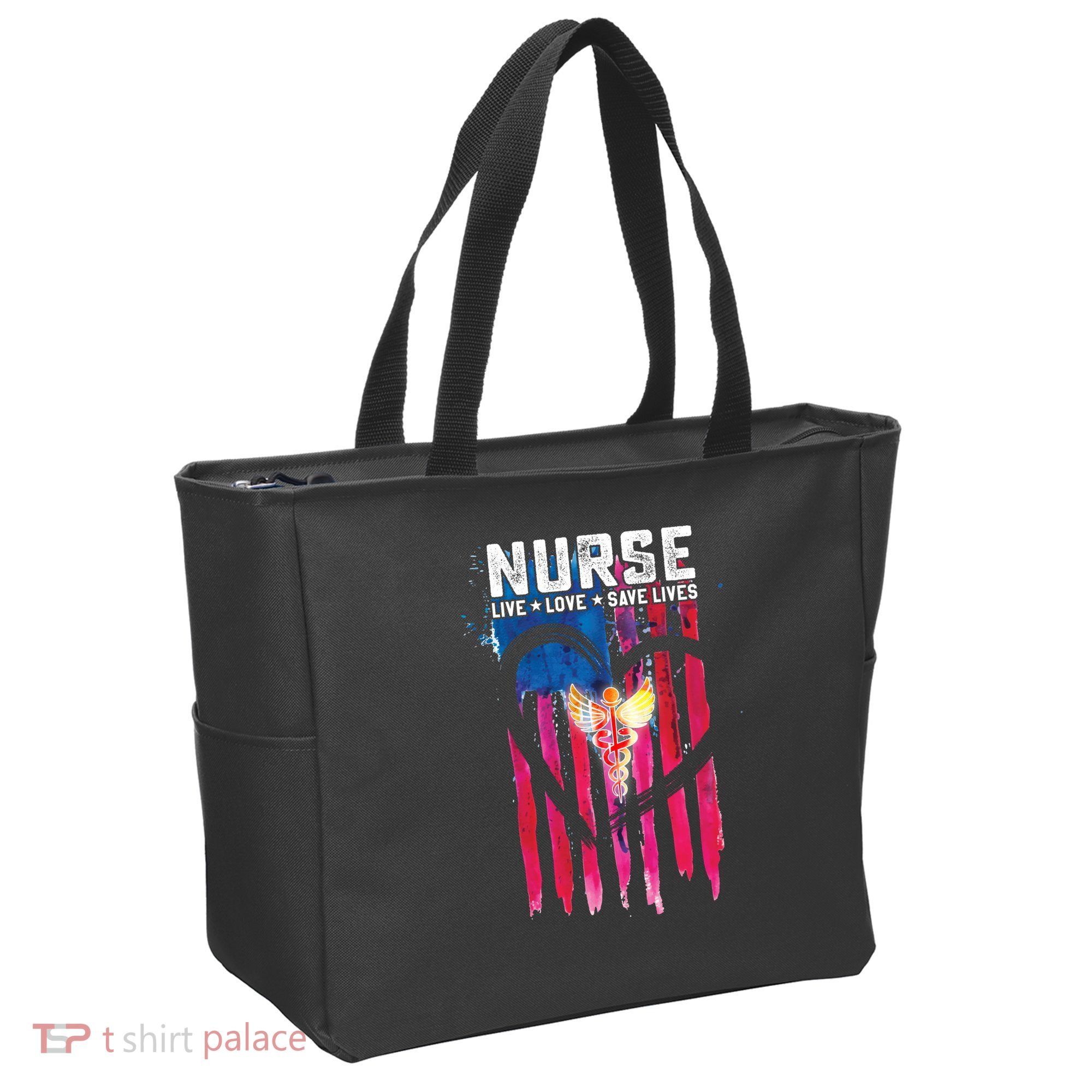 Nurse Live Love Save Lives Flag  Tote Bag