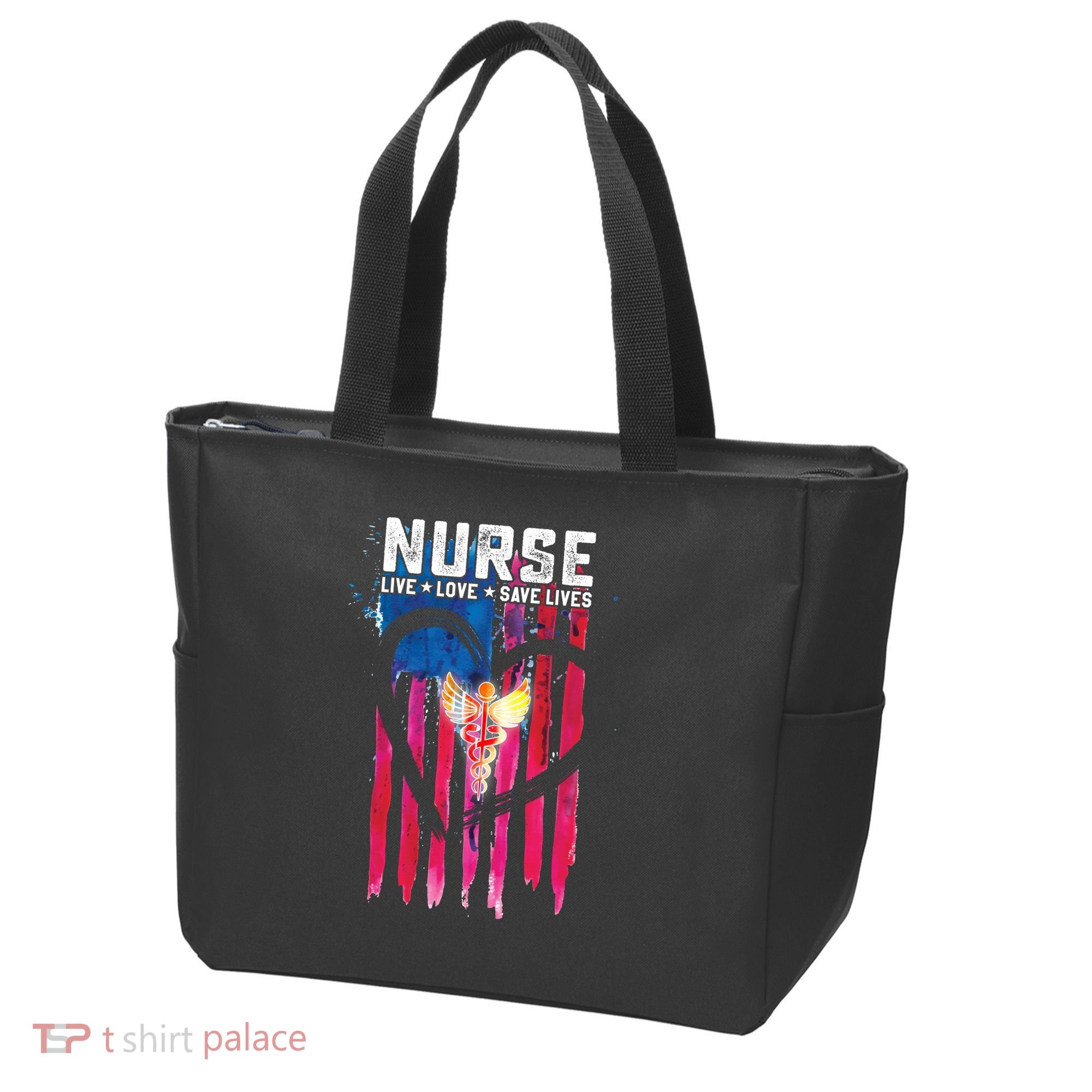 Nurse Live Love Save Lives Flag  Tote Bag