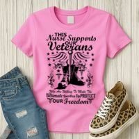 Nurse Supports Our Veterans Women's T-Shirt thumb 3