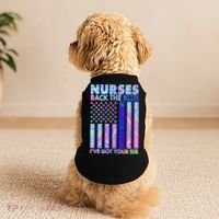 Nurses Back the Blue I've Got Your Six US Flag Doggie Tank thumb 2