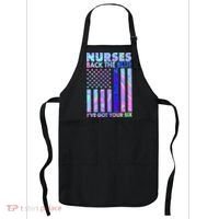 Nurses Back the Blue I've Got Your Six US Flag Apron thumb 0