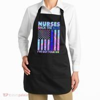 Nurses Back the Blue I've Got Your Six US Flag Apron thumb 2