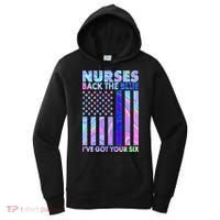 Nurses Back the Blue I've Got Your Six US Flag Women's Hoodie thumb 0
