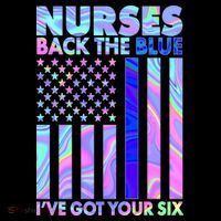 Nurses Back the Blue I've Got Your Six US Flag Women's Hoodie thumb 2