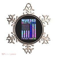 Nurses Back the Blue I've Got Your Six US Flag Ornament thumb 0