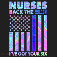 Nurses Back the Blue I've Got Your Six US Flag Hat thumb 2