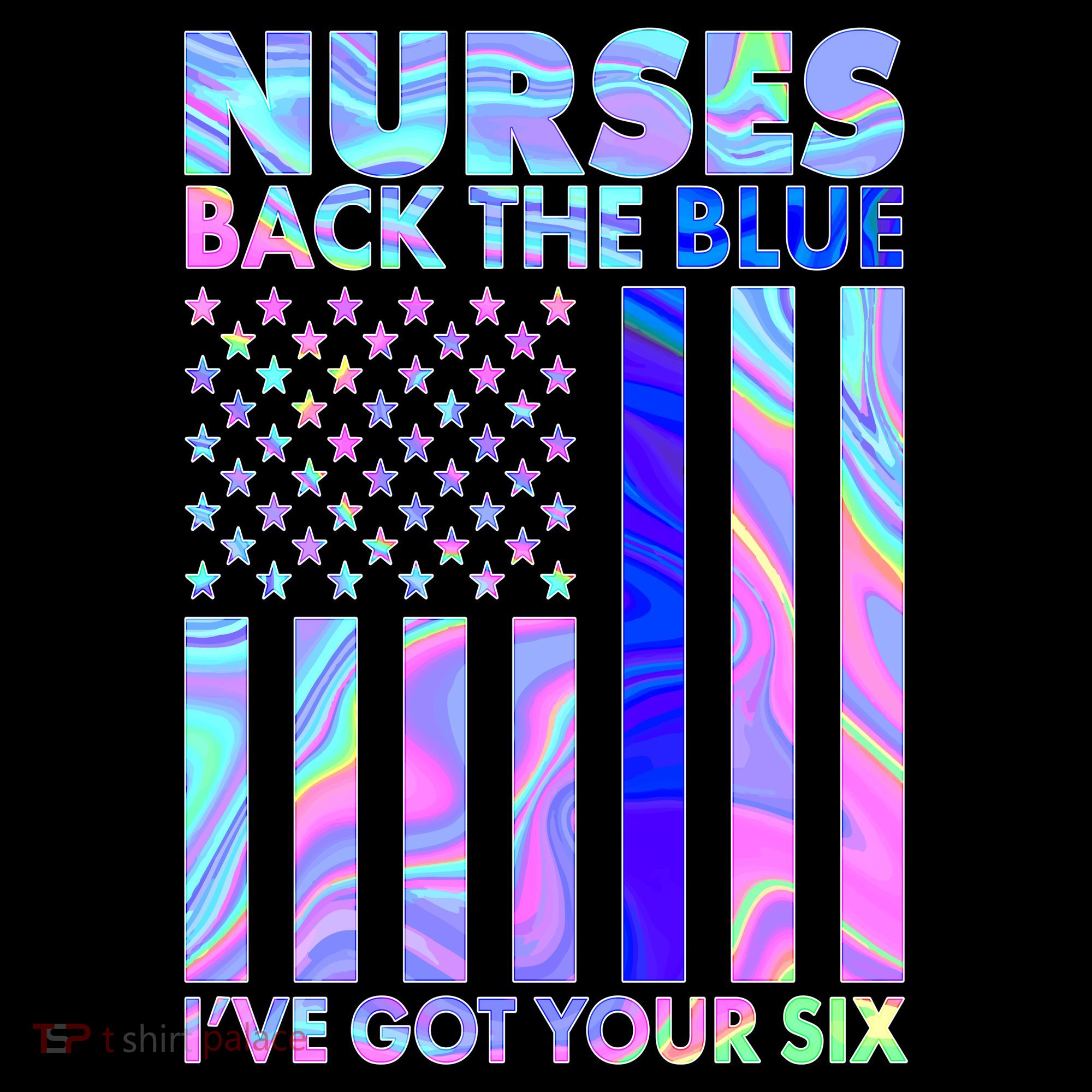 Nurses Back the Blue I've Got Your Six US Flag Visor