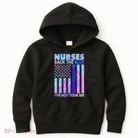 Nurses Back the Blue I've Got Your Six US Flag Kids Hoodie thumb 0