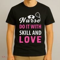 Nurses Do It With Skill And Love T-Shirt thumb 3