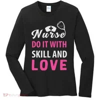 Nurses Do It With Skill And Love Women's Long Sleeve Shirt thumb 0