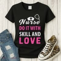 Nurses Do It With Skill And Love Women's T-Shirt thumb 3