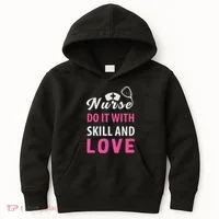 Nurses Do It With Skill And Love Kids Hoodie thumb 0