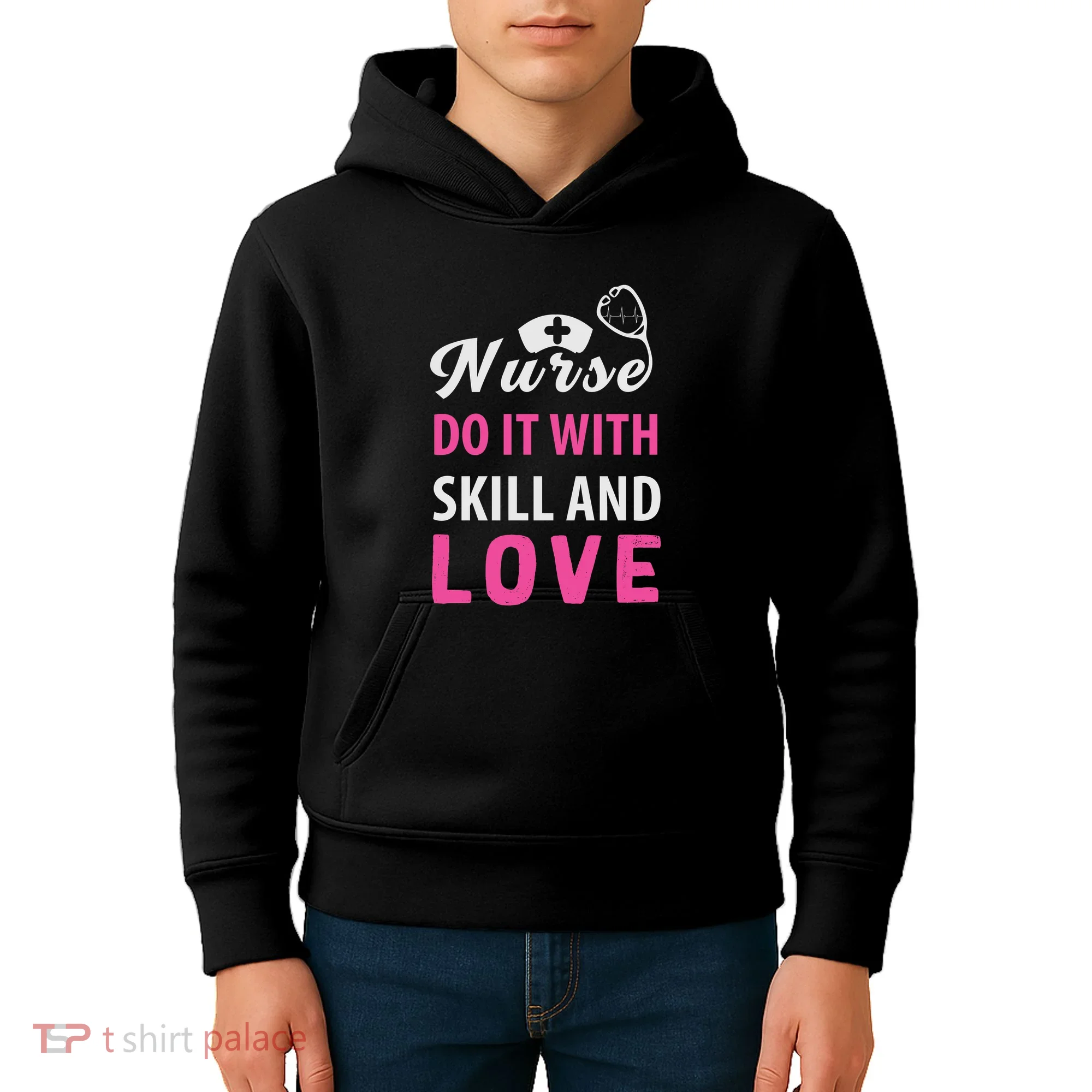 Nurses Do It With Skill And Love Kids Hoodie