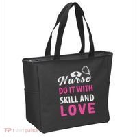 Nurses Do It With Skill And Love Tote Bag thumb 2