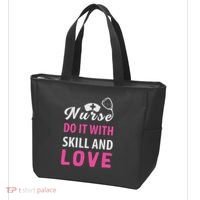 Nurses Do It With Skill And Love Tote Bag thumb 3