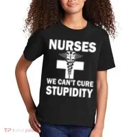 Nurses We Can't Cure Stupidity Kids T-Shirt thumb 2