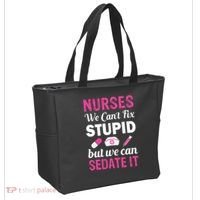 Nurses We Can't Fix Stupid But We Can Sedate It Tote Bag thumb 2