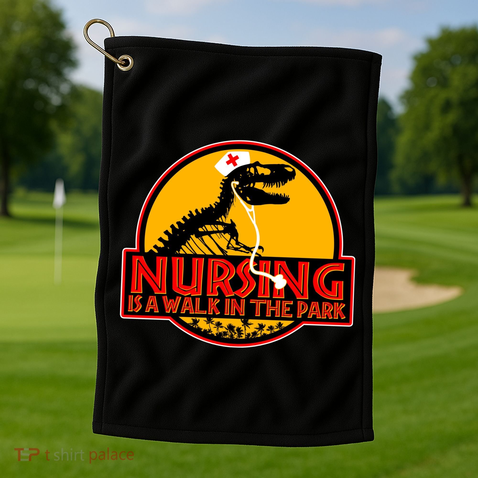 Nursing Is A Walk In The Park Funny Golf Towel