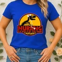 Nursing Is A Walk In The Park Funny Women's T-Shirt thumb 2